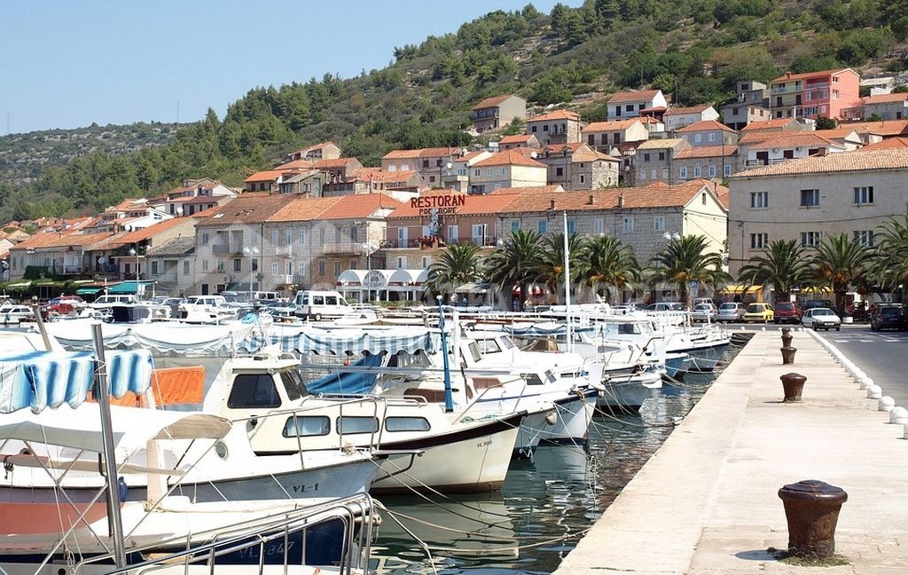 Seafront building land with building permit Korcula
