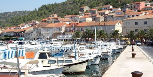 Seafront building land with building permit Korcula