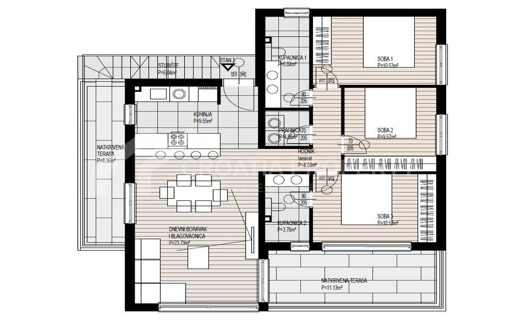 penthouse apartment with sea view ciovo - 3651 (7)