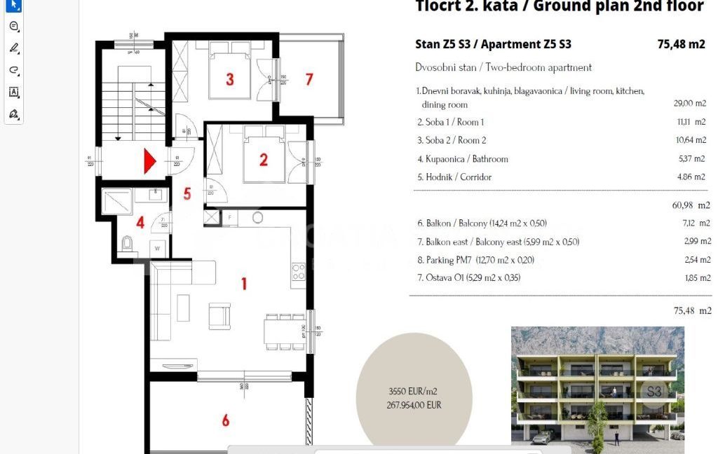 two bedroom apartment with parking space makarska (10)