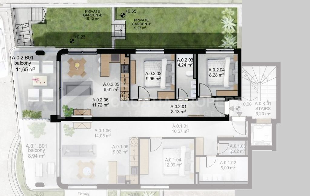 new apartment with spacious terrace and garden ciovo  - 3712 (5)